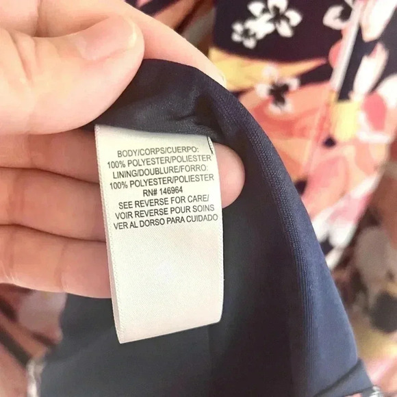 Julia Jordan Floral Puff-Sleeve Navy Blue Short Sleeve Midi Dress Size 4, NWT - Picture 15 of 16